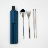 3 IN 1 STAINLESS STEEL CUTLERY SET WITH PHONE HOLDER