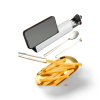 3 IN 1 STAINLESS STEEL CUTLERY SET WITH PHONE HOLDER