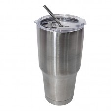 Stainless Steel Thermos Mug with Stainless Steel Straw