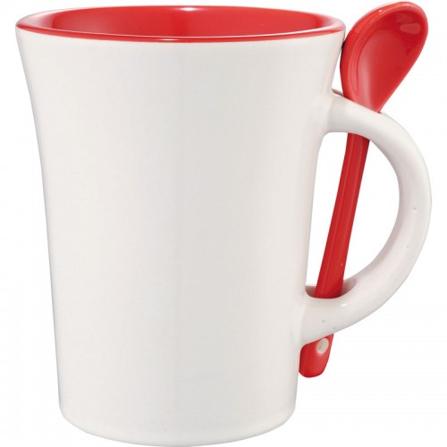 Dolce 10-oz. Ceramic Mug with spoon