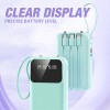 10000mAh 4 x Detachable Cable + 1 x USB Port 2.1A Fast Charge - 2 x LED Torch Light Vibrant & Compact Size Powerbank