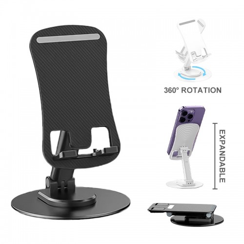 Foldable - Adjustable Height & Multi Angle View 360° Rotatable Mobile & Tablet Stand