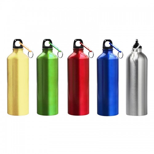 Aluminium Bottle with Carabiner - 0.5L Aluminium Water Bottle