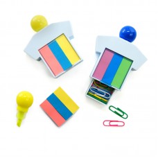 Highlighter with Sticky Notepad & Paper Clips